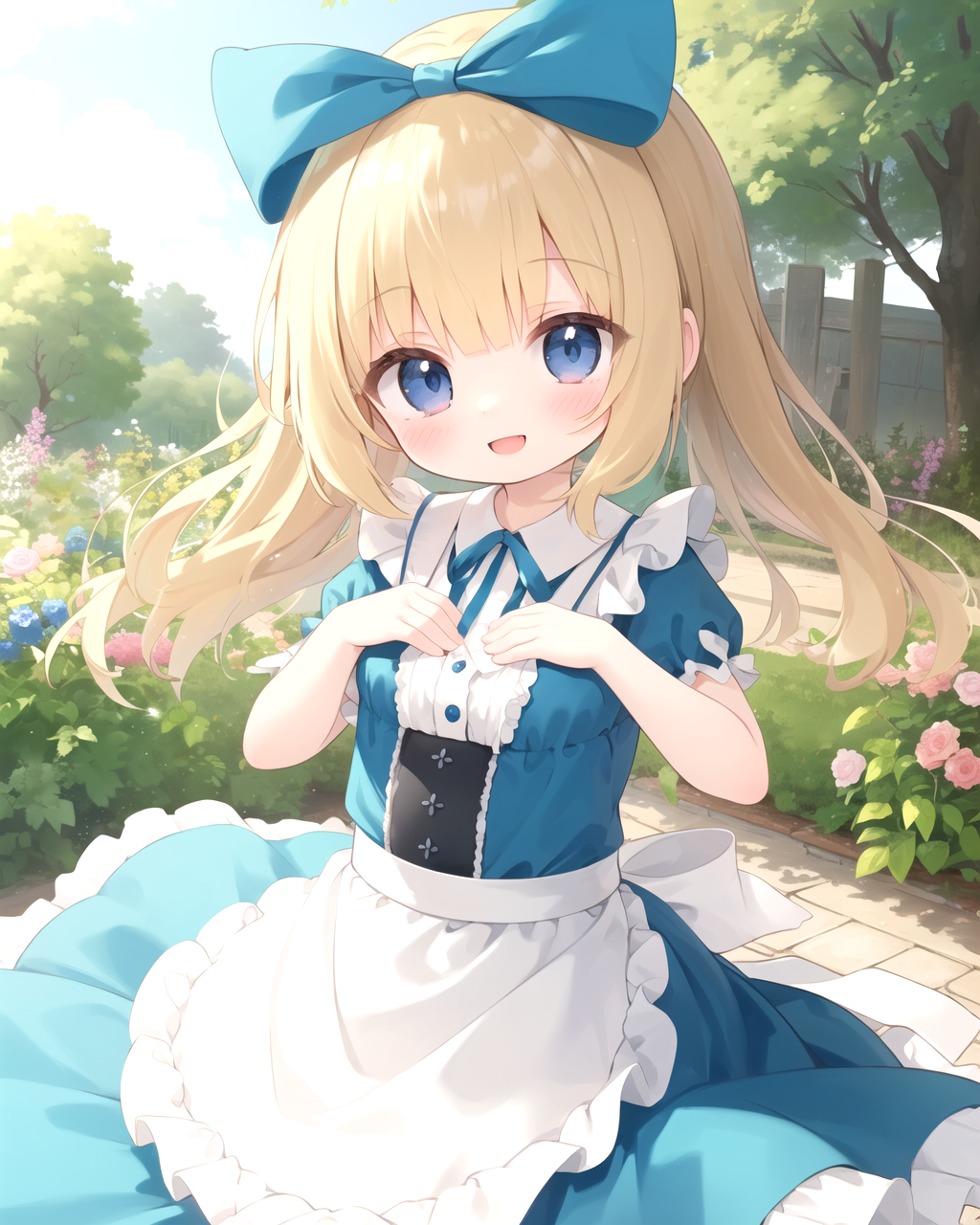 01198-673181742-(masterpiece) (best quality) extremely detailed CG unity 8k wallpaper, cute 1girl, dark blue dress, white apron, apron dress, Fl.png